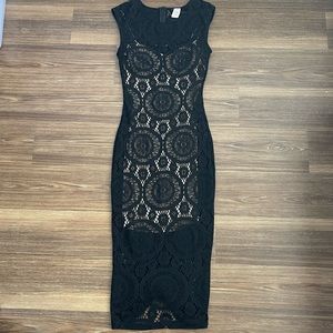 Hot Miami Styles Black Midi Dress